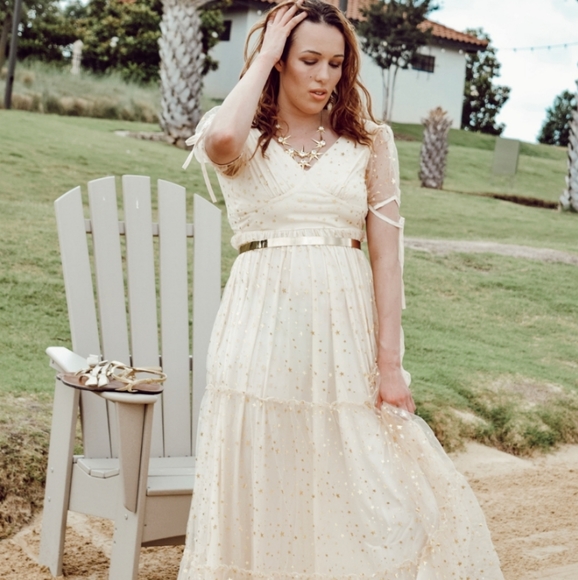 NWT Beach Sheer Fall Maxi Dress S:Small-Mefium - Picture 2 of 8